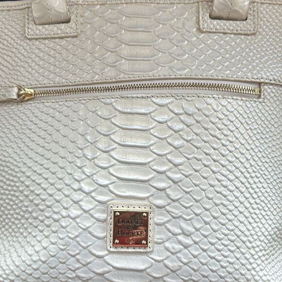 Dooney & Bourke Pearlized Snake Doomed Satchel Bag! - Picture 12 of 13